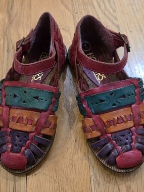 Multi-Color Leather Kids Sandals - Strappy Huarache Style